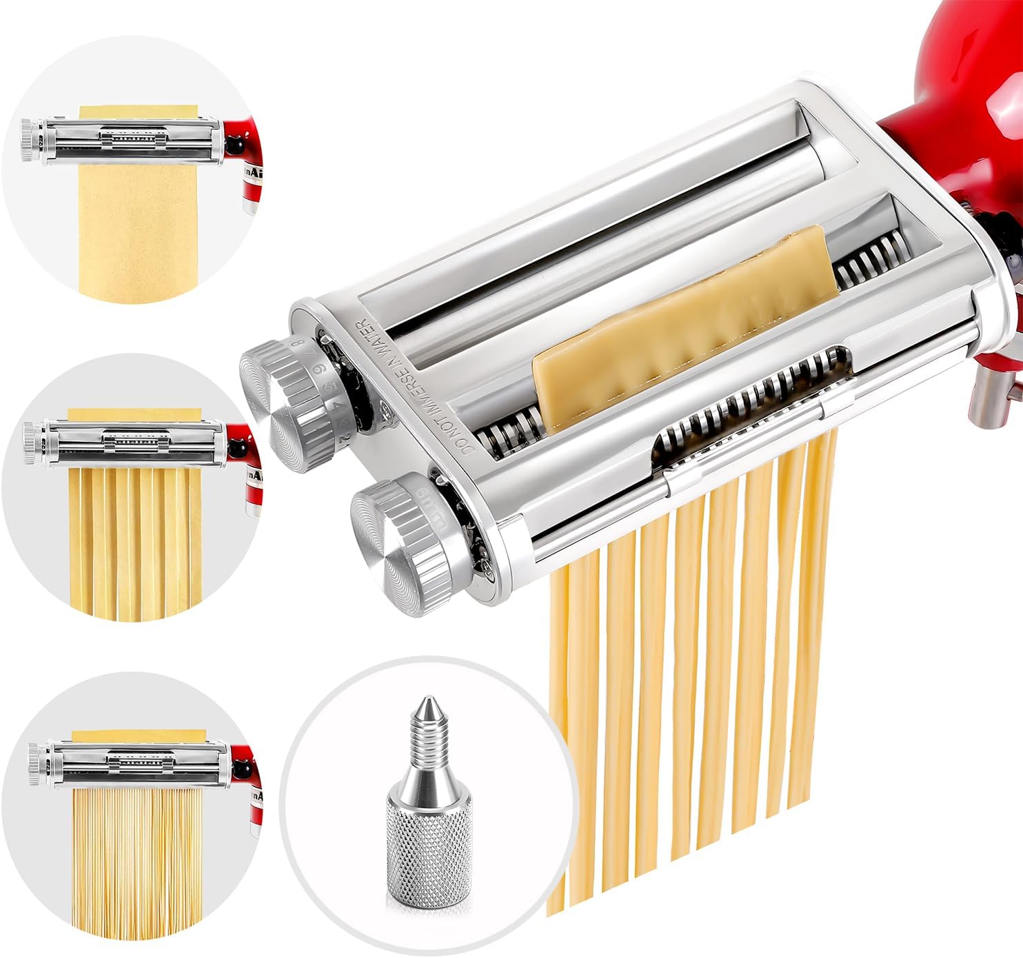 Commercial Kitchenaid - อุปกรณ์เสริมเครื่องผสมอาหาร KitchenAid แบบ 3-in-1 สำหรับทำพาสต้า พร้อมใบมีดสำหรับสปาเก็ตตี้และเฟตตูชิน