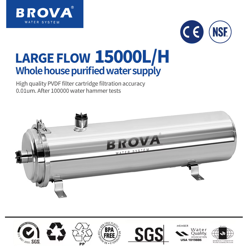 Commercial Kitchen Water Filter - BROVA อัตราการไหลสูงเป็นพิเศษ 15000L เครื่องกรองน้ํา 0.01μm PVDF