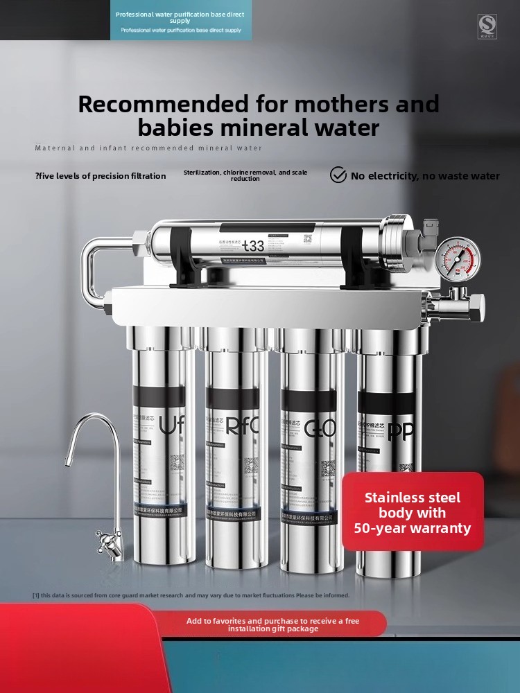 Commercial Kitchen Water Filter - เครื่องกรองน้ำแบบอัลตร้าฟิลเตรชันสำหรับใช้ในครัวเรือน ดื่มได้โดยตรง ตัวกรองสแตนเลสสำหรับน้ำประปาในครัว พร้อมตัวกรองเบื้องต้นสำหรับการใช้งานเชิงพาณิชย์