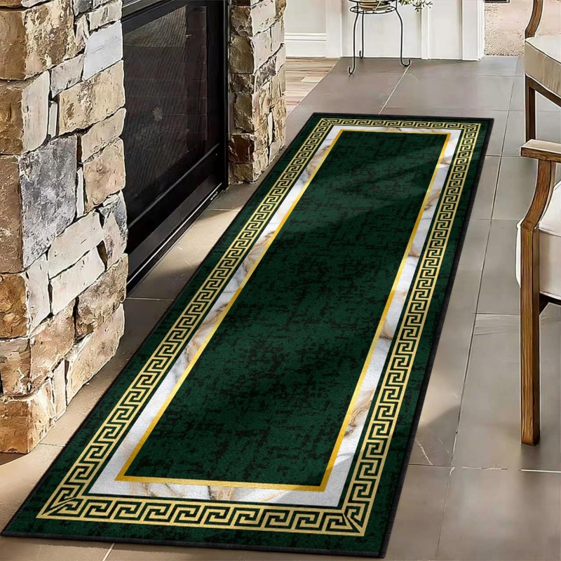 Commercial Kitchen Non Slip Flooring - พรมลายศิลปะนามธรรม สีฟ้าเหลือง ลายสาดสี พรมปูพื้นกันลื่น สำหรับห้องโถง ห้องครัว