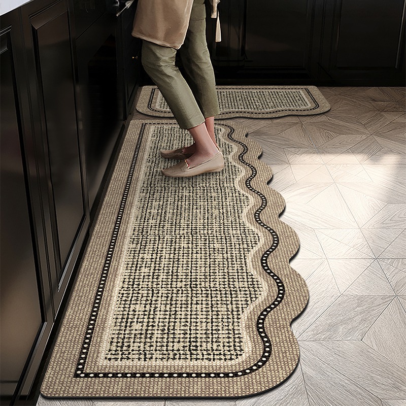 Commercial Kitchen Non Slip Flooring - ห้องครัวแผ่นกันลื่นกันน้ํากันน้ําพรมไม่สม่ําเสมอ Minimalist Line Texture พรมตกแต่งบ้านเสื่อเท้า