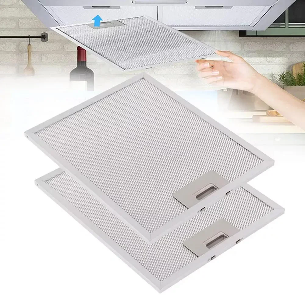Commercial Kitchen Oil Filter - 2PCS เครื่องดูดควันตัวกรองตาข่ายโลหะ EXTRACTOR Vent FILTER 32X26