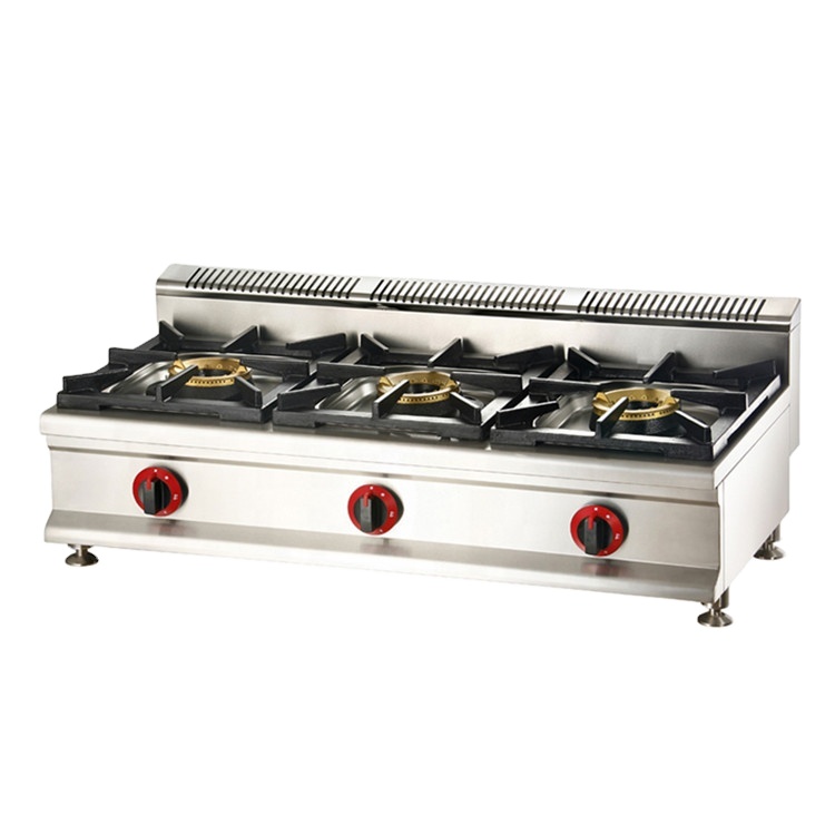 Commercial Kitchen Stove - เตาแก๊สเชิงพาณิชย์ 3 หัวเตา เตาแก๊สตั้งโต๊ะ เตาแก๊ส