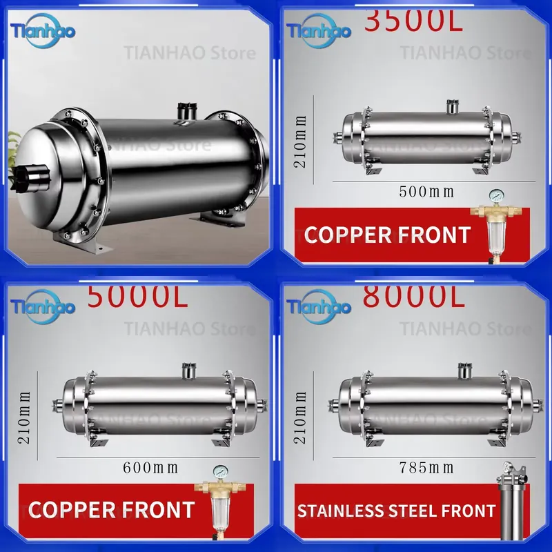 Commercial Kitchen Water Filter - ระบบกรองน้ำแบบอัลตราฟิลเตรชั่นสำหรับการใช้งานเชิงพาณิชย์ 8000 ลิตร/ชั่วโมง พร้อมวัสดุสแตนเลส 304 และ