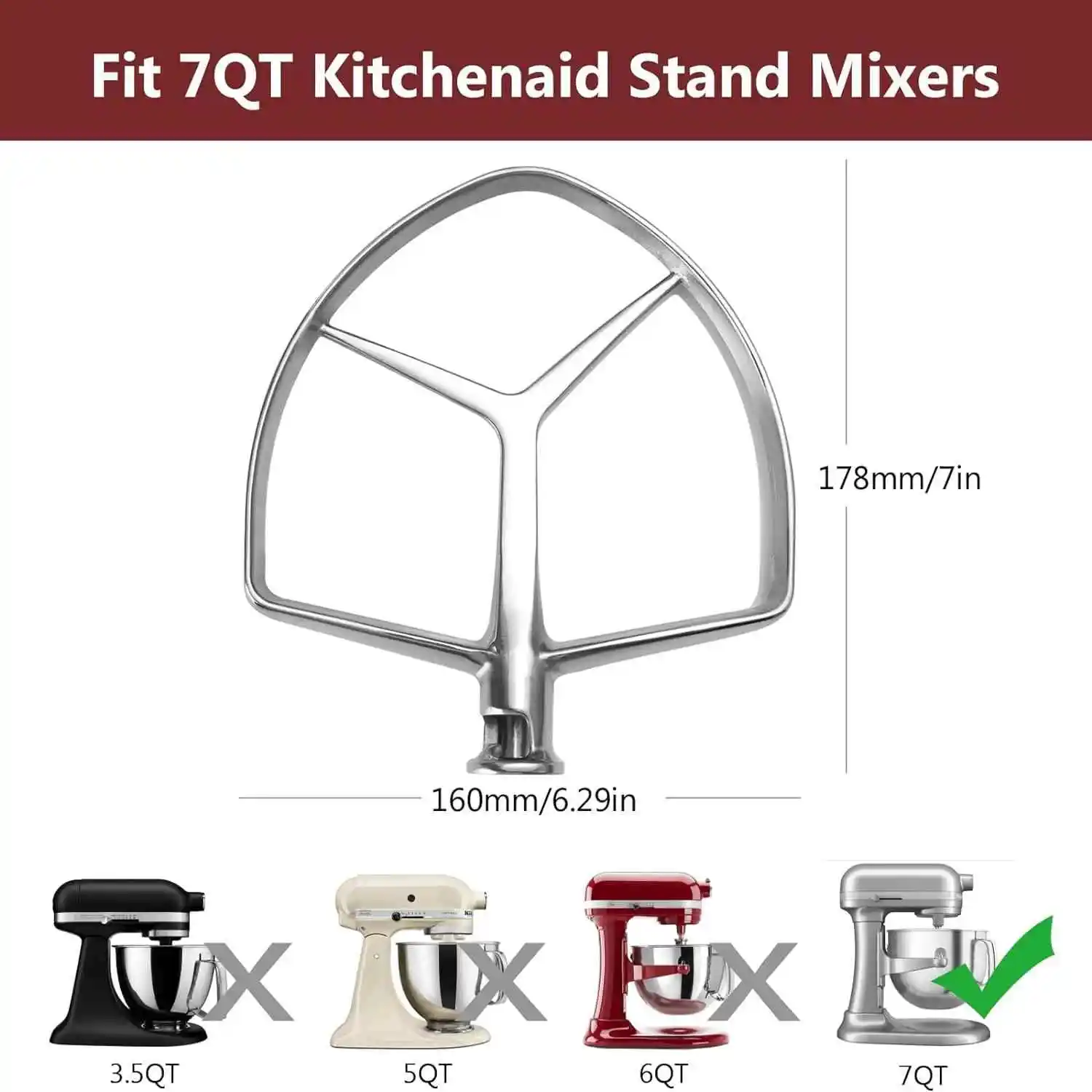 Commercial Kitchenaid - สำหรับเครื่องผสมอาหาร Kitchenaid ขนาด 7 ควอร์ต อุปกรณ์เสริมสำหรับเครื่องผสมอาหารแบบตั้งโต๊ะ