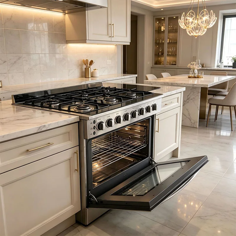 เตาแก๊สและเตาอบ 6 หัวเตาเชิงพา - Commercial Kitchen Stove บทวิจารณ์และราคา