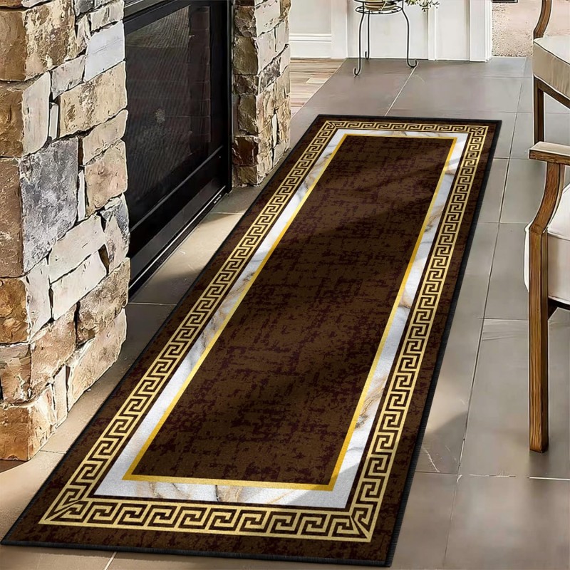 พรมลายศิลปะนามธรรม สีฟ้าเหลือง - Commercial Kitchen Non Slip Flooring บทวิจารณ์และราคา