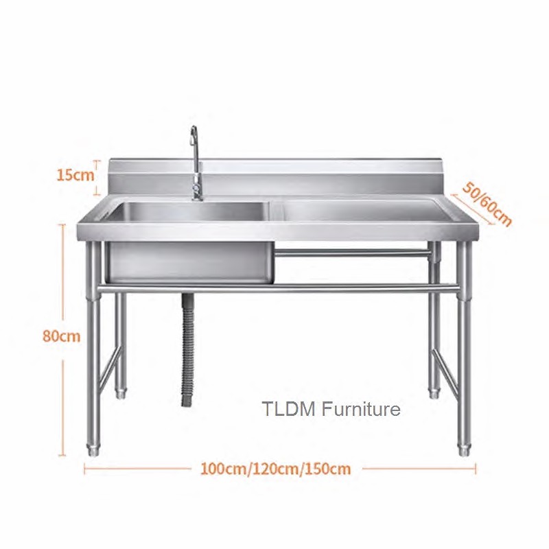 อ่างล้างจานสแตนเลสสำหรับครัวกล - Commercial Kitchen Double Sink บทวิจารณ์และราคา