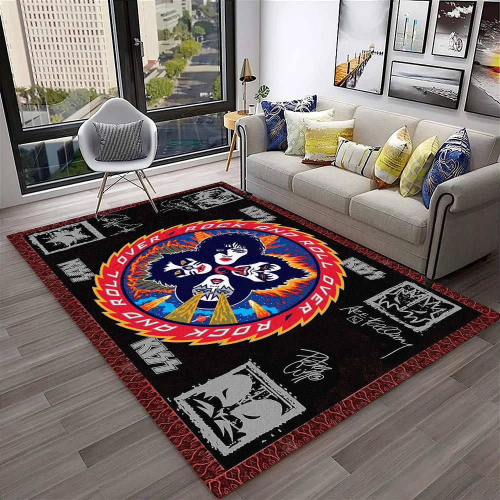 Retro KISS Rock Band พรมพรมสํา - Commercial Kitchen Non Slip Flooring บทวิจารณ์และราคา