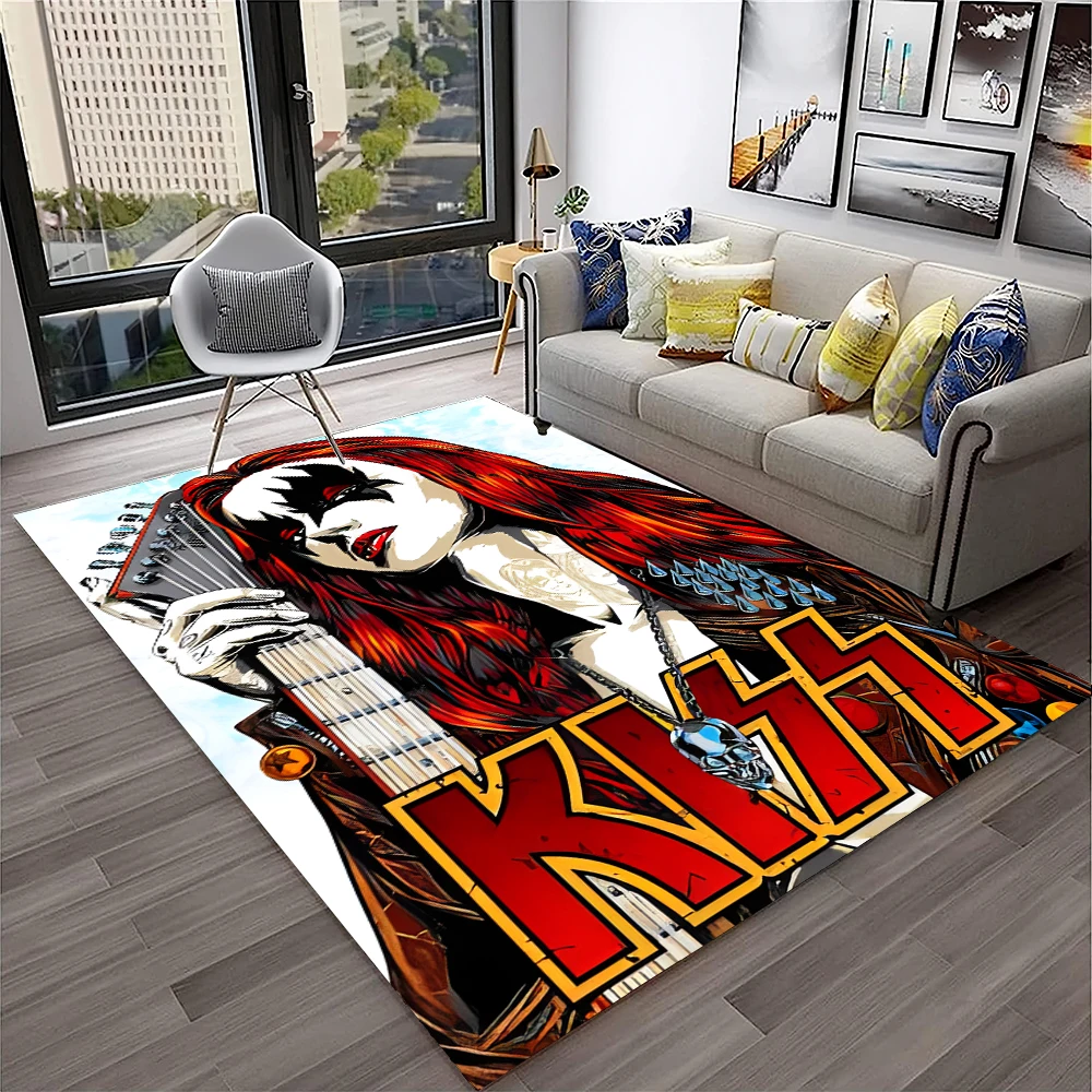 Retro KISS Rock Band พรมพรมสํา - Commercial Kitchen Non Slip Flooring บทวิจารณ์และราคา