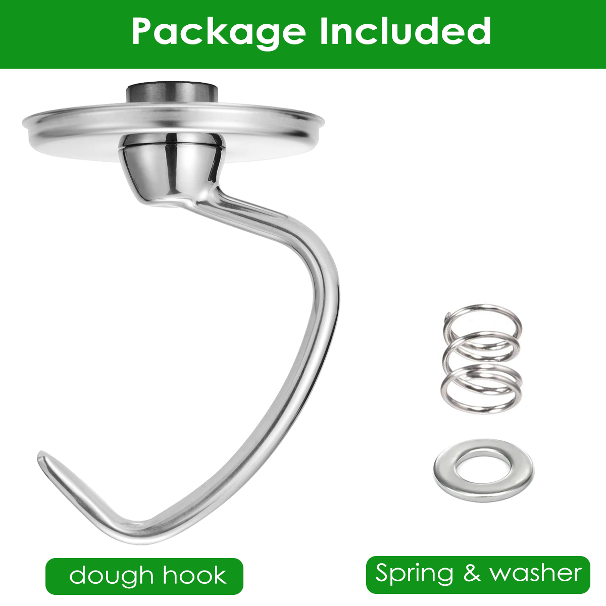 ตะขอเกี่ยวแป้งสแตนเลสพร้อมสปริ - Commercial Kitchenaid บทวิจารณ์และราคา