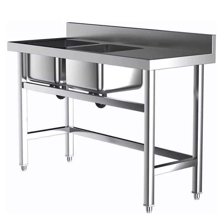 อุปกรณ์ครัวโรงแรมเชิงพาณิชย์ อ - Commercial Kitchen Double Sink บทวิจารณ์และราคา