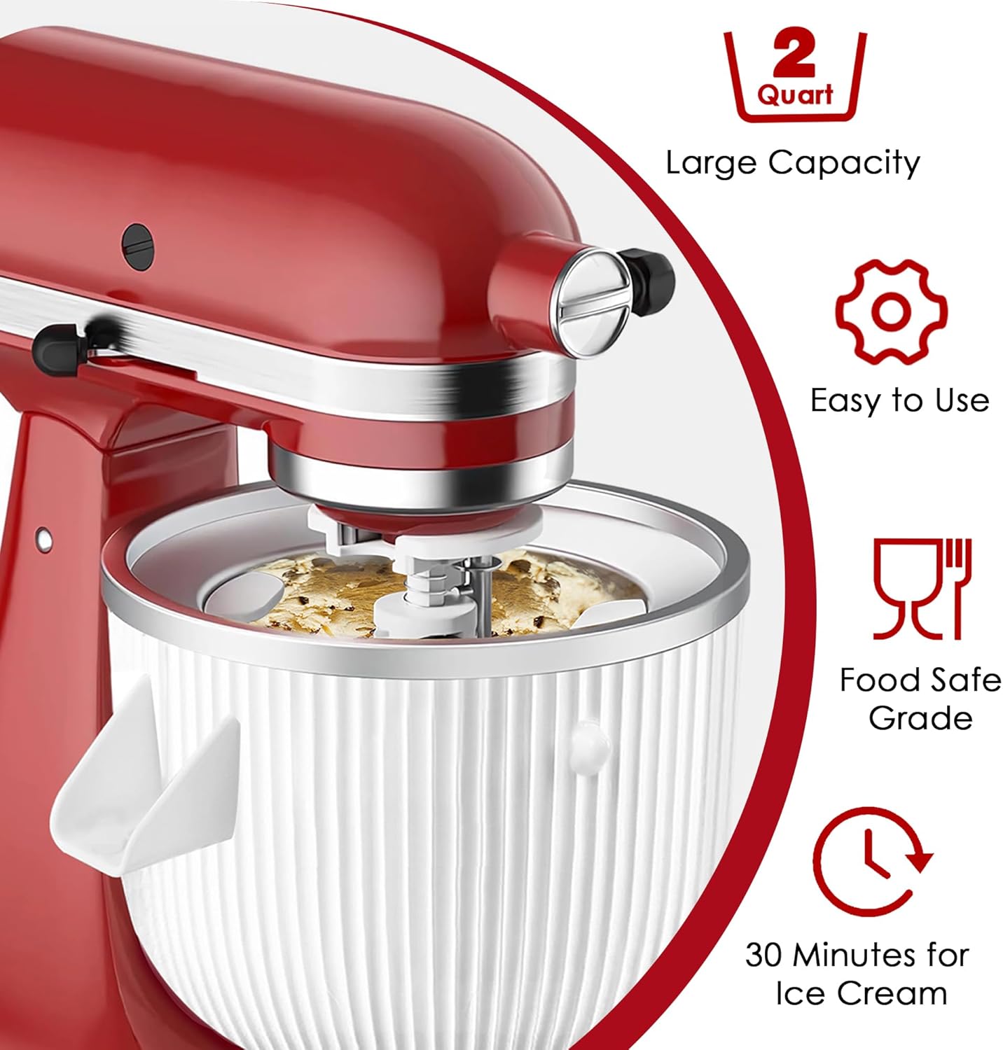 อุปกรณ์เสริมเครื่องทําไอศกรีมส - Commercial Kitchenaid บทวิจารณ์และราคา