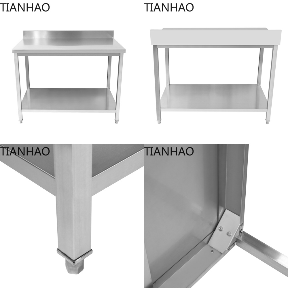 โต๊ะเตรียมอาหารสแตนเลสพร้อมแผ่ - Commercial Kitchen Backsplash บทวิจารณ์และราคา